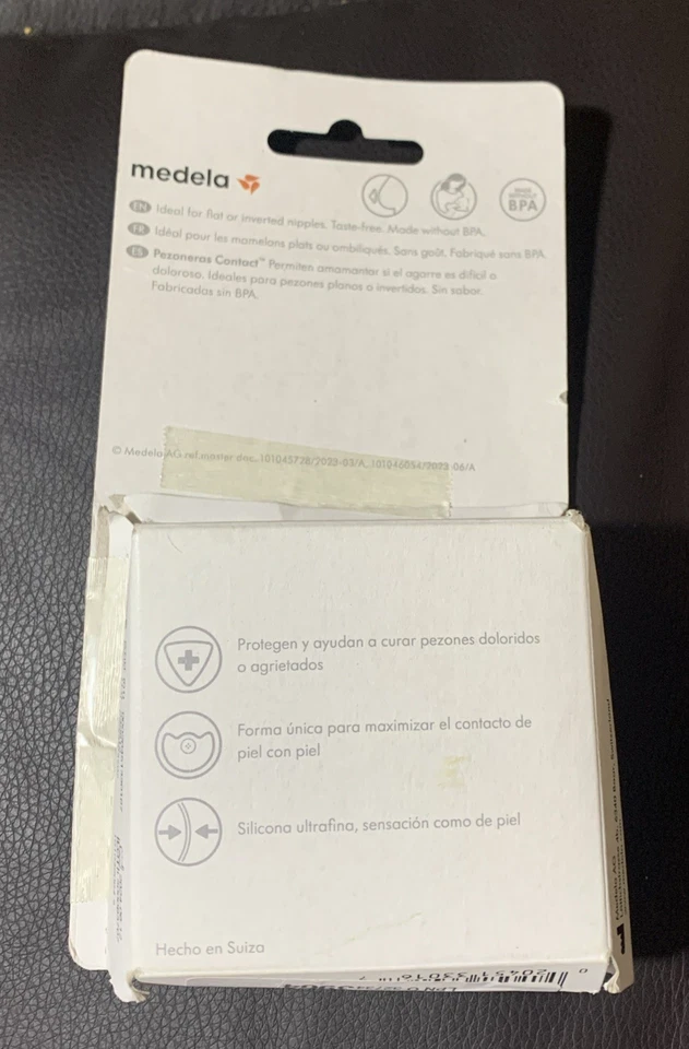Protectores de pezón de contacto Medela grandes 24 mm ideal enganche invertido o plano Ni... Foto 2 de 2