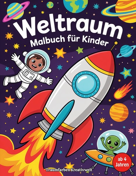 Malbuch Weltraum FüR Kinder Ab 4 Jahren, Ausmalbuch, Kreativbuch-image