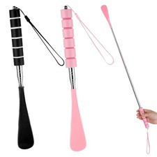 2 Pack Boot Shoe Horn Long Handle, Retractable Foldable Shoehorn for Seniors/...
