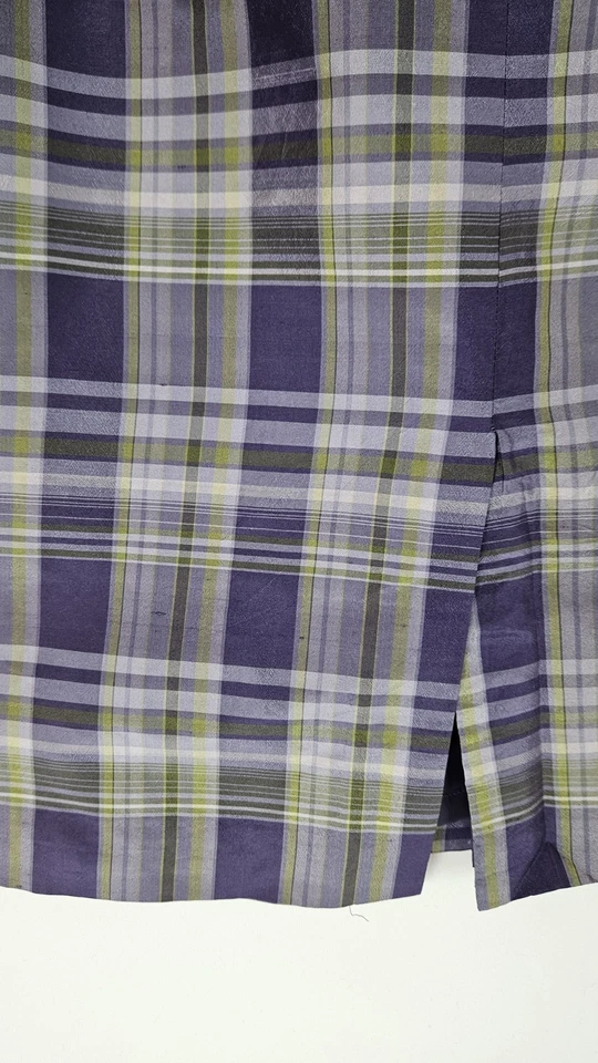Falda a cuadros Josephine Chaus para mujer 100 % seda púrpura talla 10 forrada por encima de la rodilla Foto 3 de 4