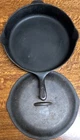 Unmarked Wagner Ware #12 14 Inch Cast Iron Skillet w Lid Cover A Mark Vintage