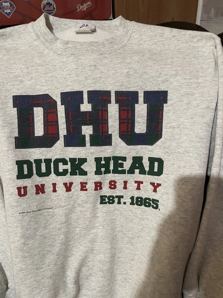 Винтажный свитшот 90-х Duck Head University с круглым вырезом размер большой - Изображение 2 из 4