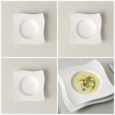 Villeroy Boch New Wave NewWave Soup bowl White Mod Square 1748 Set of 4