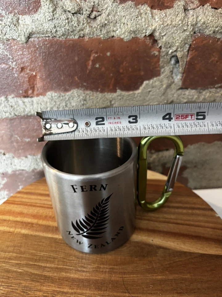 FERN Nueva Zelanda Aislado Acero Inoxidable Camping Taza/Taza Mosquetón Mango Foto 3 de 4