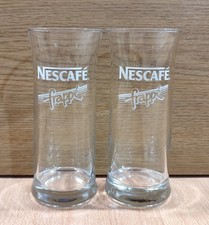 NESCAFE FRAPPE COFFEE ADVERTISIGN VTG SET OF TWO GLASSES