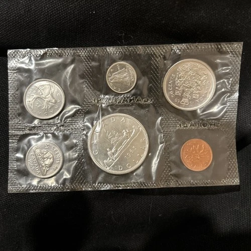 1965 Canada Royal Canadian Mint 1.1 ounce of silver 6-Coin Set Sealed Cello