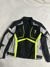 Hwk Motorcycle Jacket Green Black Gray Mens Size XXL Vented Pockets