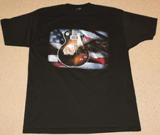 Musician's Friend USA American Flag Eagle Les Paul Guitar Black T-Shirt XL