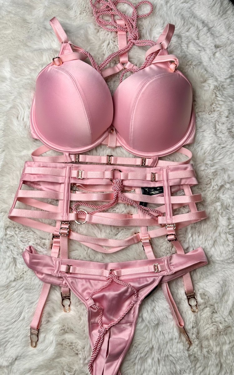 Lot De 3 Strings Honey Birdette SHIBARI - Taille XS, Bonnet 30G - Rose Corde - Neuf Sans étiquettes