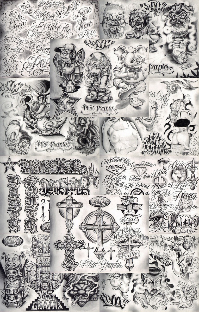 Gangs and Their Tattoos 本 Boog From The Streets With Love Gangsta Style Tattoo Flash