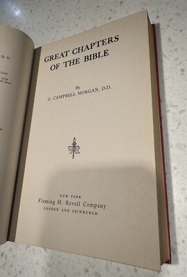 Great Chapters Of The Bible By G Campbell Morgan Book Hardcover