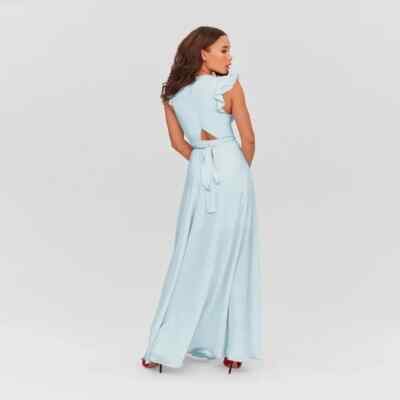 pale blue wrap dress maxi Fame and Partners Kira Formal - Size 2 Blu Pepper Floral Dresses SizeUpMsg2 Size:10 - 12 Months 7% spandex) for graceful