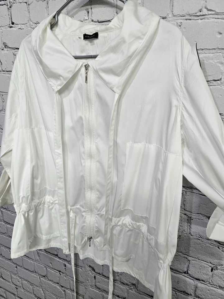 Chaqueta cortavientos KOMAROV de gran tamaño para mujer S blanca cuadrada Lagenlook playa cremallera Foto 4 de 4