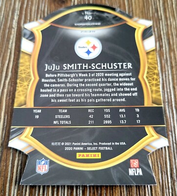 JuJu Smith Schuster 2020 Panini Select Blue Die Cut XFRACTOR