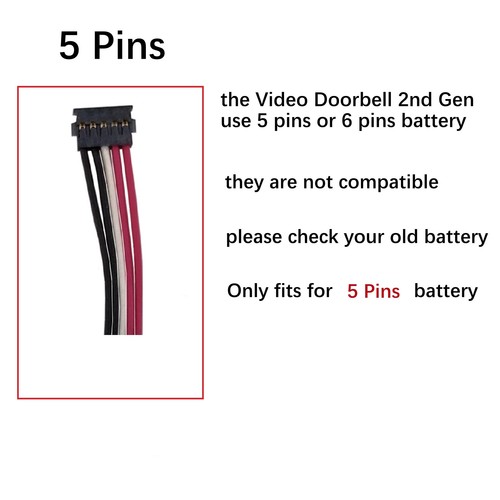 Original New Battery S1 (5-Pin) For Ring Video Doorbell -5 Cable Version ONLY - Picture 2 of 4