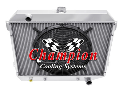 3 Row ER Champion Radiator, 16'' Fan for 1970 - 1974 Dodge Challenger Small Block