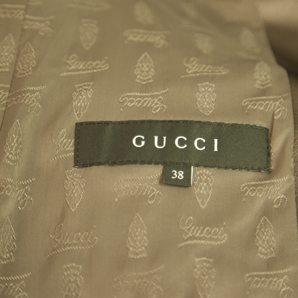 GUCCI Runway Brown & Black Silk Coton blend Jacket Rain Coat Trench sz 38