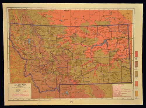 Vintage MONTANA Map Topographic Wall Art Original 1920s Antique Flathead Lake - Picture 2 of 5