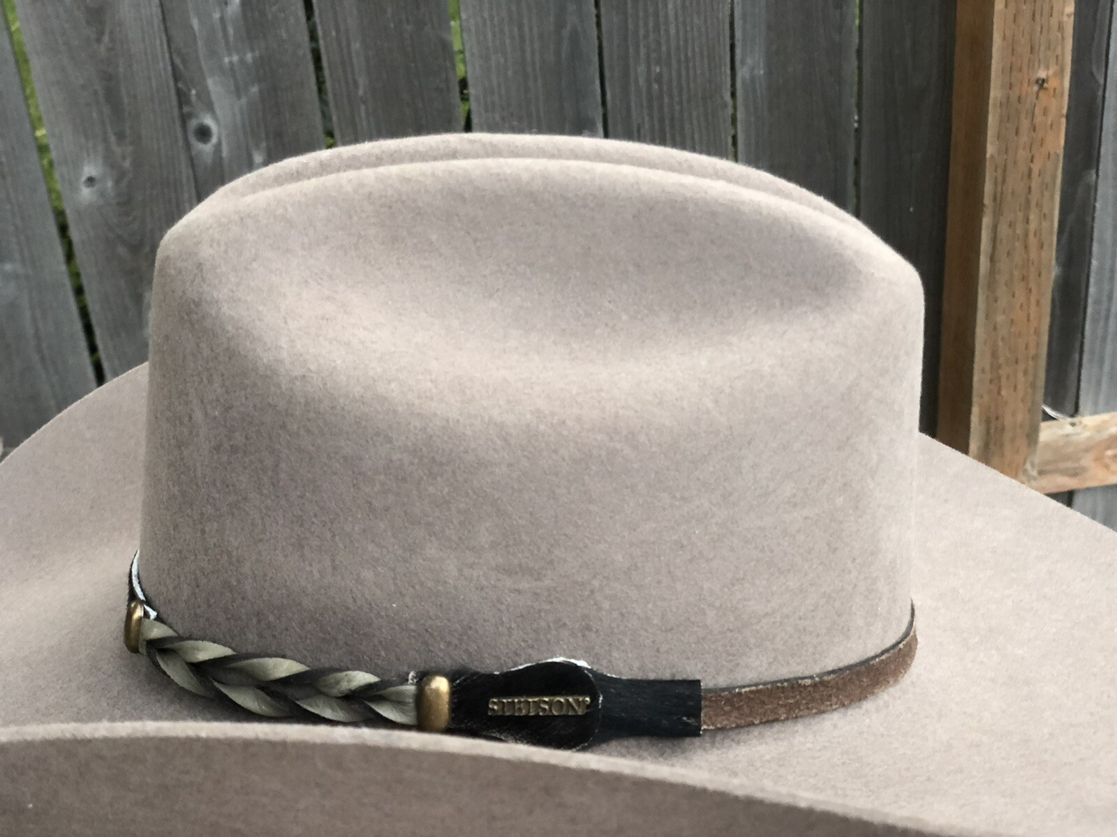 Stetson 4X 100 Buffalo Felt Drifter Pinch Front Crown Cowboy Hat 3 3/4