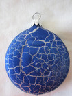 Vintage FLAT BLUE CRACKLED LOOK Christmas Ornament West Germany Holiday Decor — photo 1