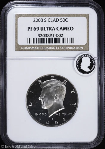 2008-S 50C Proof Clad Kennedy Half Dollar NGC PF 69 Ultra Cameo | PR