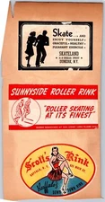 VTG Roller Skating Sticker Lot -Skateland, Sunyside, Scotts, Fordham & Bay Ridge