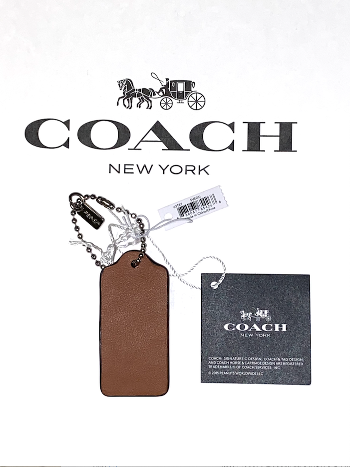 NWT Coach X Peanuts WOODSTOCK Leather Hangtag Key Fob Ring Bag