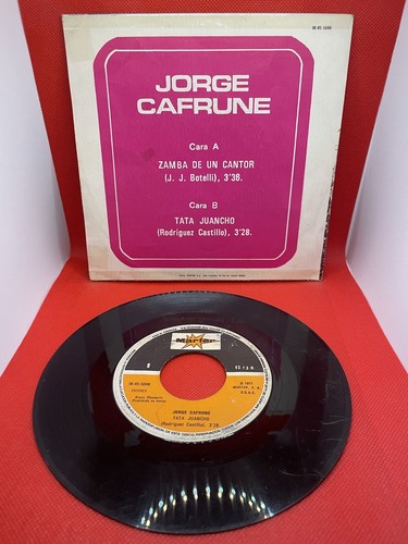 JORGE CAFRUNE Zamba de un Cantor / Tata Juancho 1977 Promocion Starlux Vinilo 7” - Imagen 2 de 2
