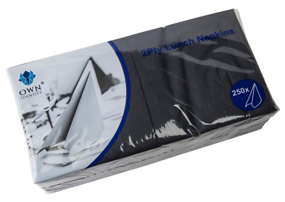 Papierservietten schwarz 250 x 2-lagig 33 cm 4-fach weich Lunchservietten Einweg