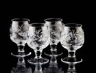 New ListingVintage Bohemian Pinwheel Cut Cordial Glasses Set of 4 Elegant Barware