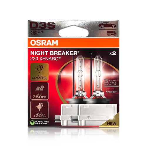 Osram Night Breaker 220 D3S HID Xenon Headlight Bulbs 66340XN2 - Pack of 2 - Bild 1 von 9