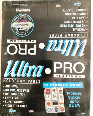 100 Ultra - Pro, 12 Pocket Multi Coins, Pogs, Slammers, Stamps Protection Pages