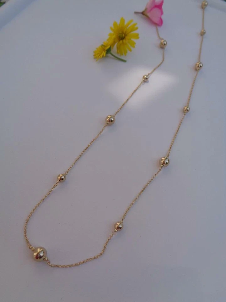 Goldkette Kugeln Endloskette 14K Gold Filled - Bild 2 von 4