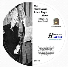 PHIL HARRIS - ALICE FAYE SHOW - 113 Shows Old Time Radio MP3 Format OTR On 2 CDs