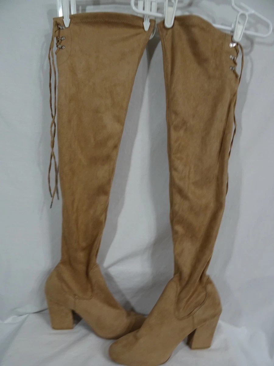 Thigh high deals boots tan suede