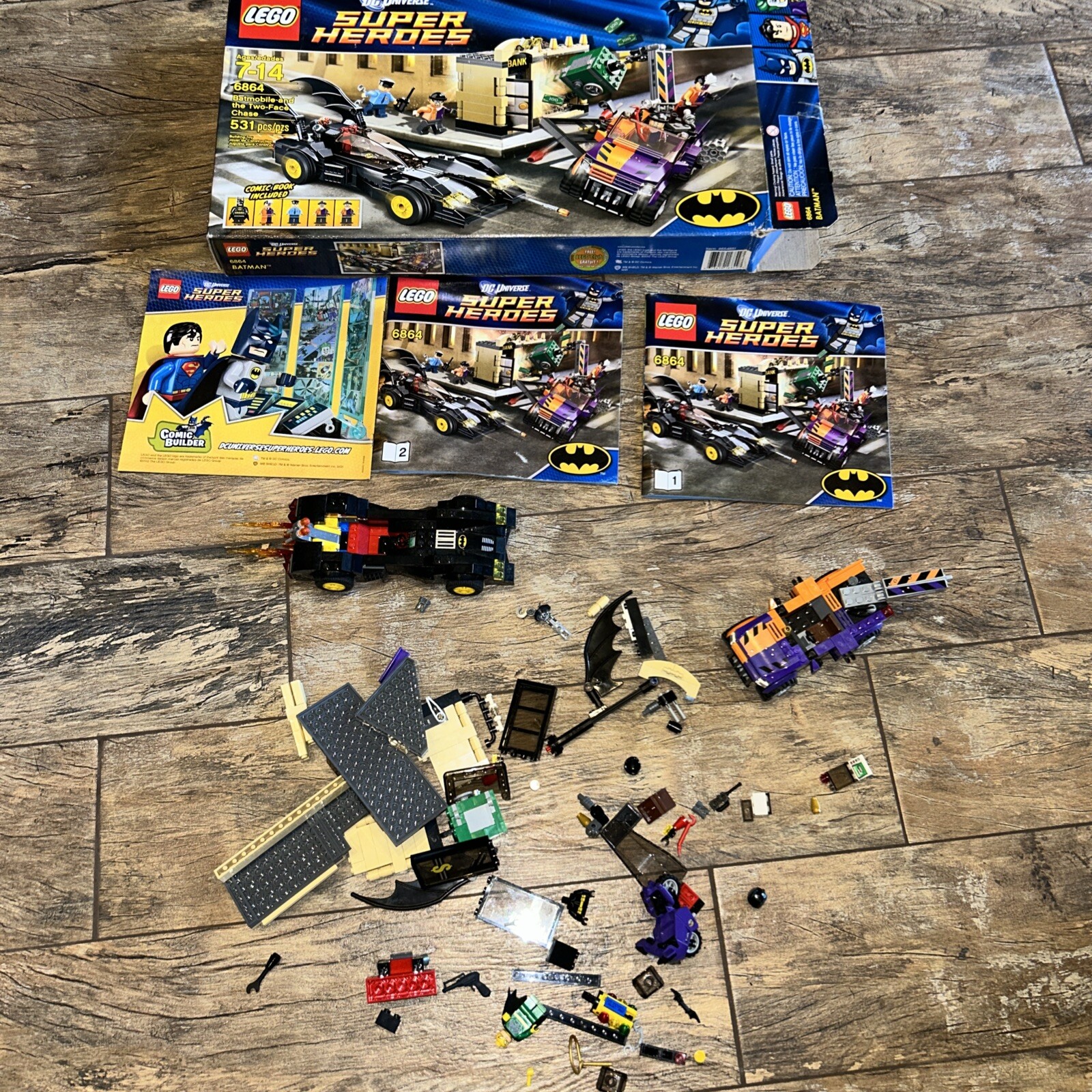 LEGO DC Super Heroes Batmobile Two-Face Chase Set Missing Figures 6864