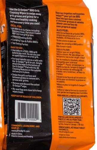 Q-Swiper 40 BBQ Grill Grease Cleaning Wipes Safe Healthy Easy Removal Wire Free - Picture 4 of 13