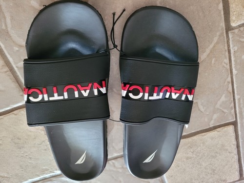 NEW NAUTICA BLACK SLIDE SANDALS MENS 12 WAKEFIELD POOL SLIDE SANDALS  196050123193 | eBay