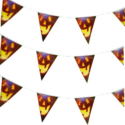 6m Halloween Wimpel Banner 15 Fahnen Girlande Papier Wimpel für Indoor Outdoor