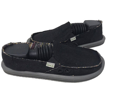 Sanuk Women's Donna Hemp Comfort Slip On Walking Shoes Black Size:8 118UV