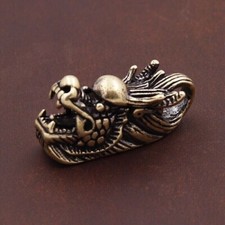 brass Carved dragon head key ring