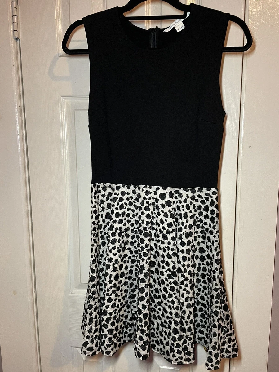 DVF Diane Von Furstenberg Jeannie Dress Leopard Dots Fit Flare