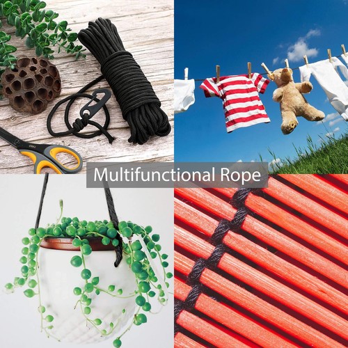 50 Ft Flag Pole Halyard Rope and 4 Pcs Snap Hooks Clips for Flag Poles - Picture 2 of 7