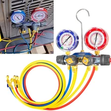 49968 4-valve test & charging manifold with hoses and ball valves Gauge Tool Set