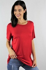 Zutter Womens Short Sleeve Red Tee Relaxed Fit Made in the USA