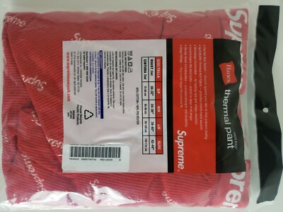 Supreme Hanes Thermal Pant (1 Pack) FW20 Red Logos M 34-36 Tagless
