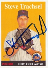 Steve Trachsel autographed baseball card New York Mets 2007 Topps Heritage #331