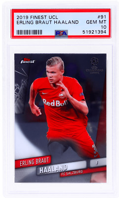 2019 Finest UEFA Champions League Erling Haaland #91 PSA 10