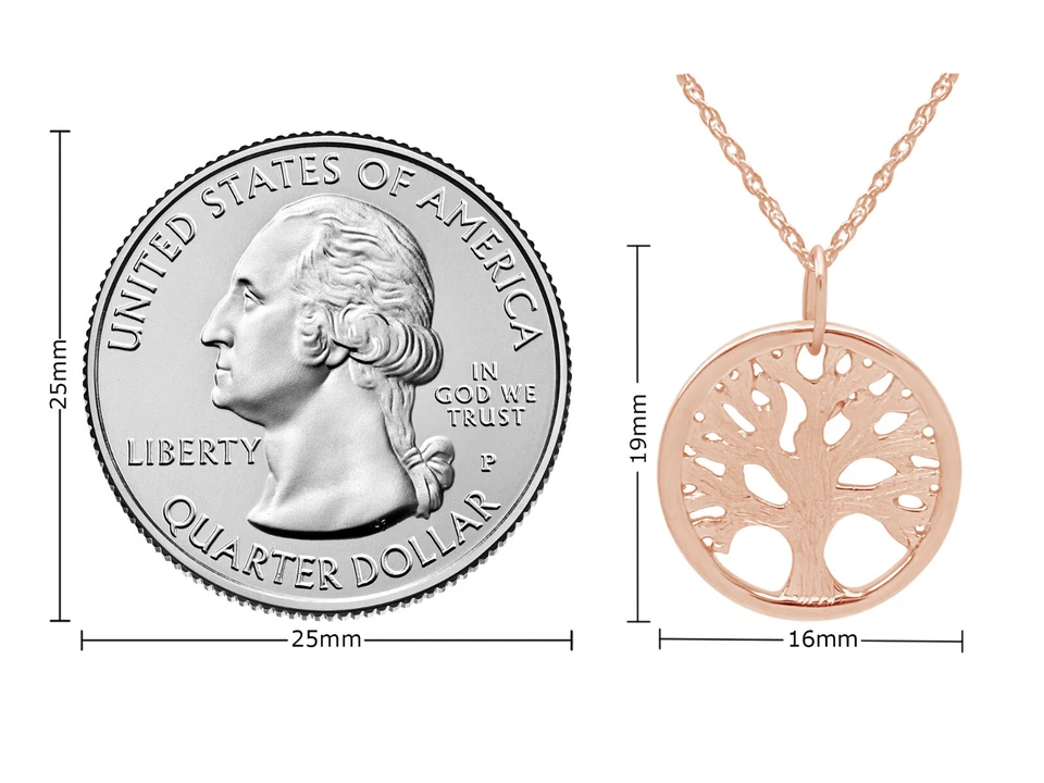 Mystic Tree of Life Branches Pendant Necklace in 14K Rose Gold Plated Silver - Image 4 of 4