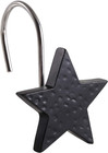 Star Shower Curtain Hooks,Black Decorative Shower Curtain Hooks Rings,Set of 12